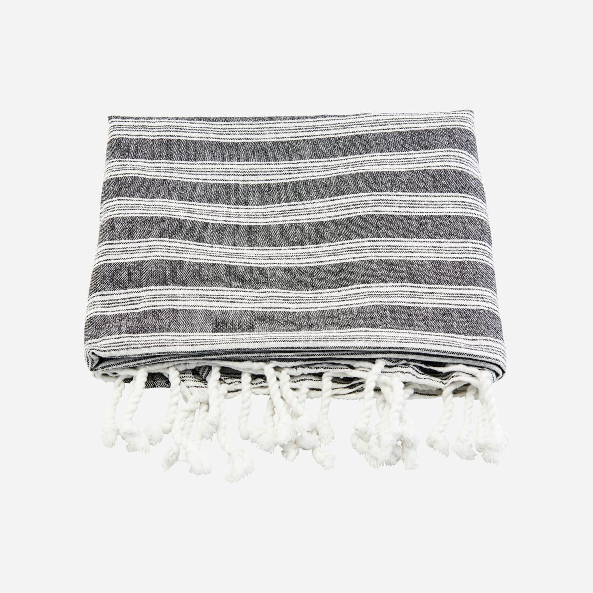 Hammam Towel schwarz mit weißen Streifen