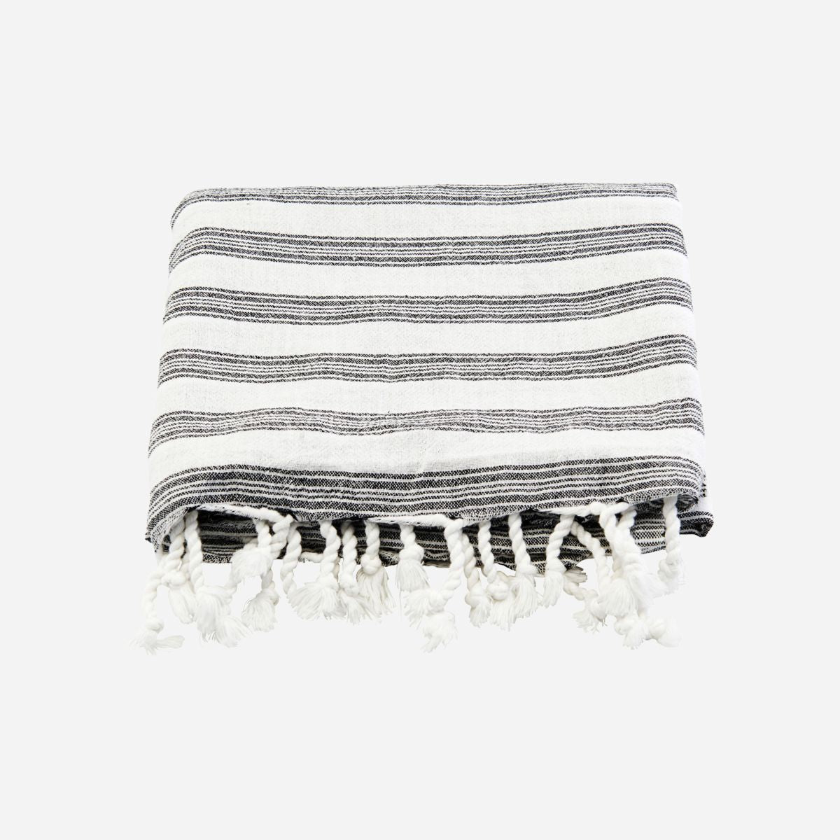Hammam Towel weiss mit schwarzen Streifen